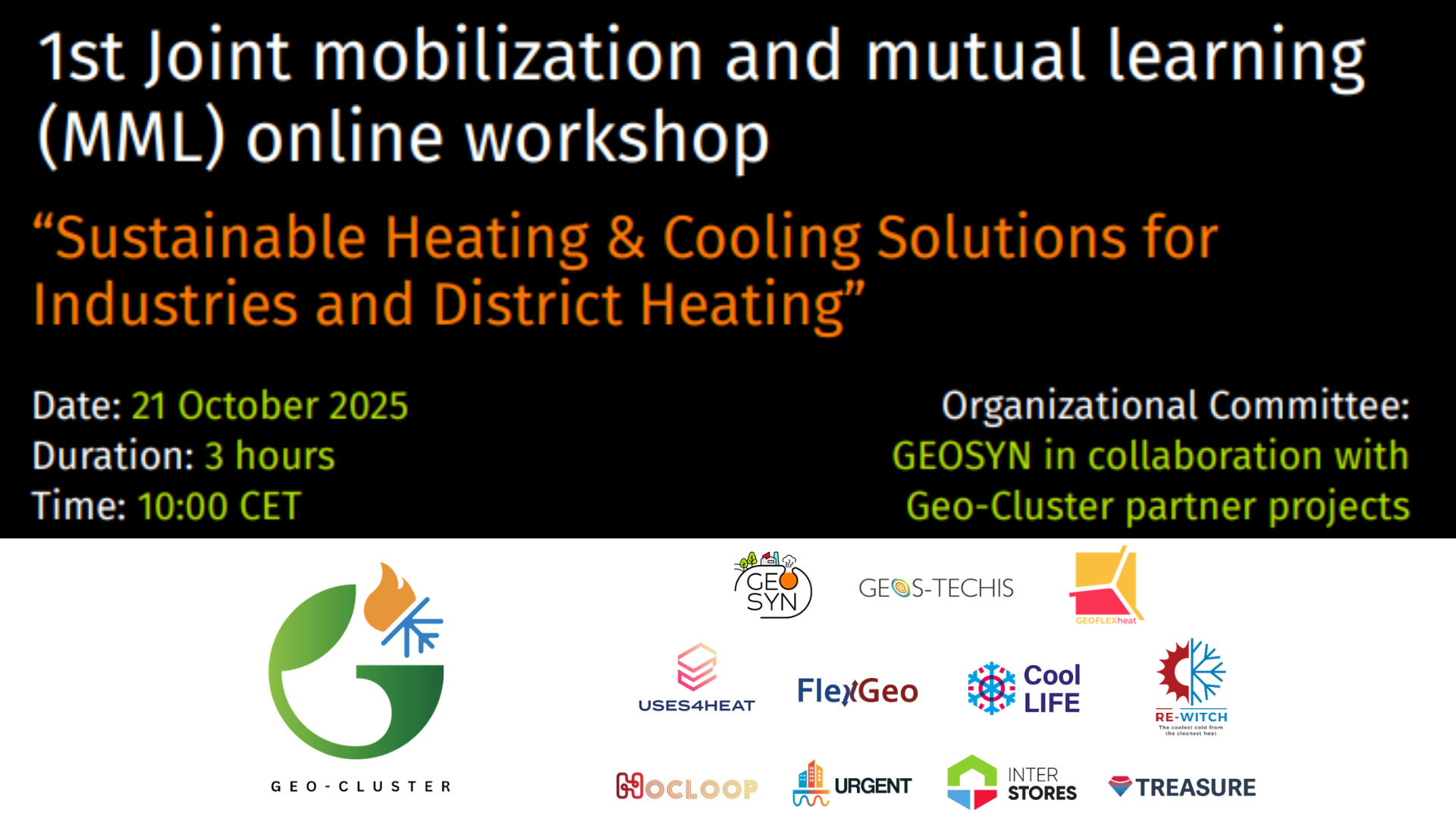 Geo Cluster Workshop October Banner